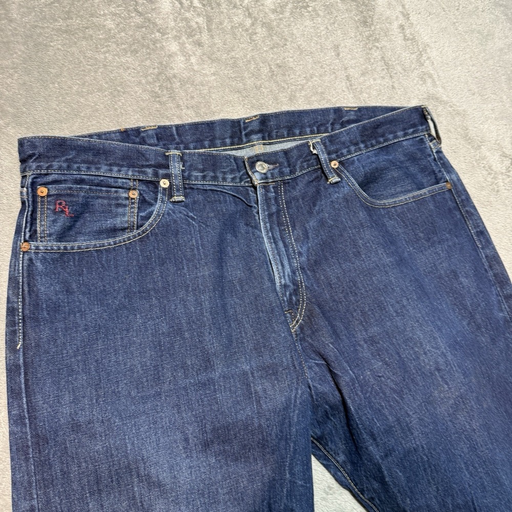 Polo Ralph Lauren Classic Fit Jeans Mens 40x32 Measures 42x33 Dark Wash Blue RL - Picture 5 of 11